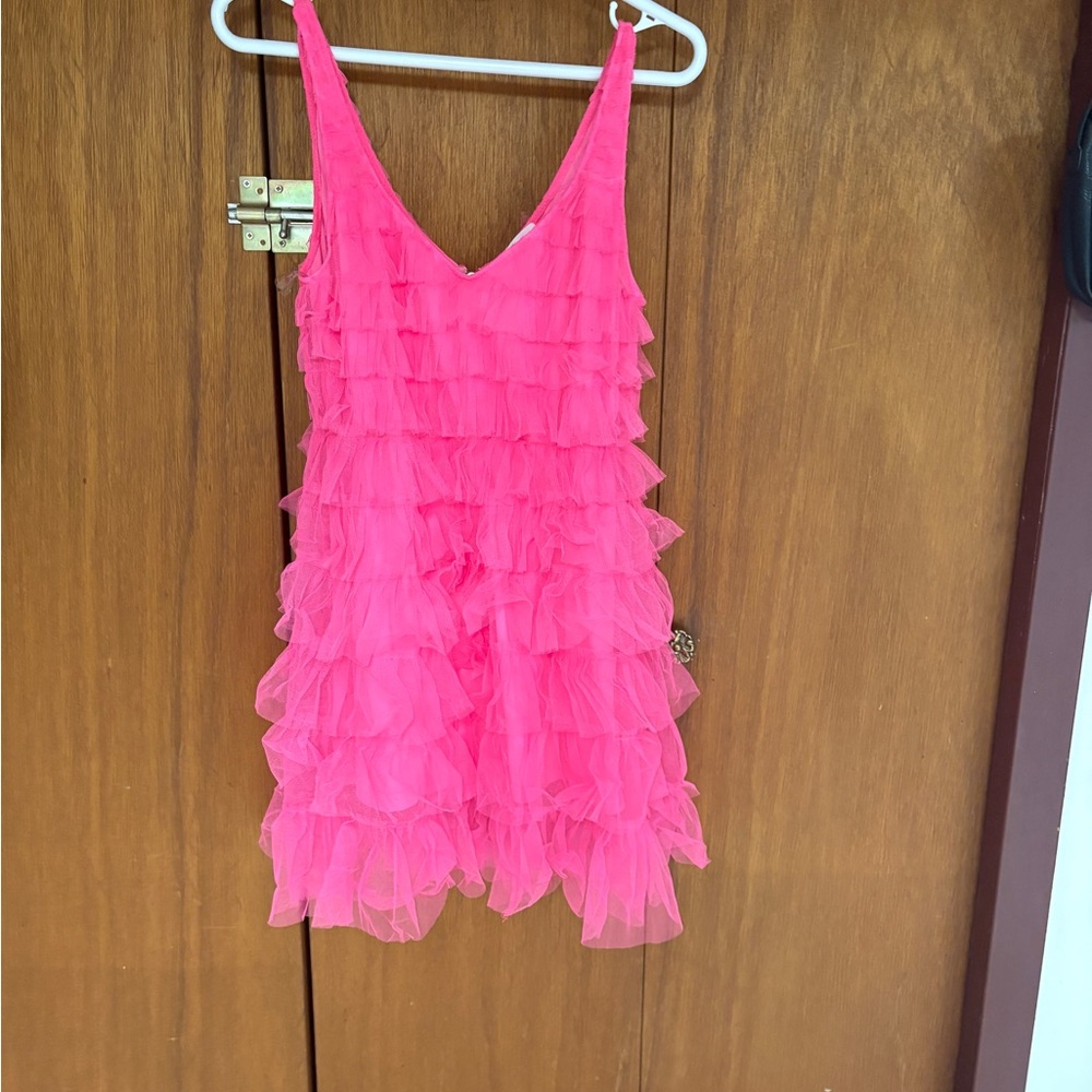 Hot & Delicious Hot Pink Tiered Ruffle Dress